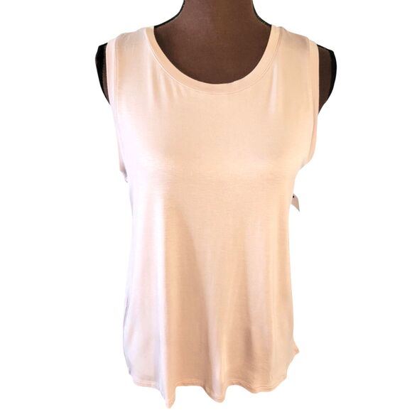 Halogen Womens Tank Top Tan Size M Sleeveless Keyhole Back - Picture 2 of 6